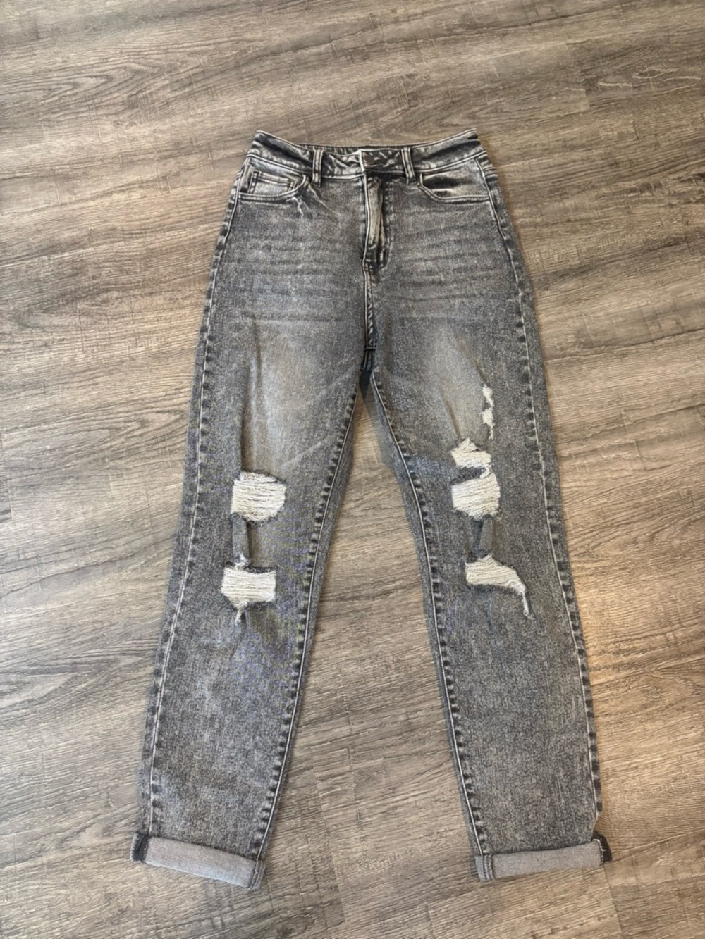 KanCan High-Rise Distressed Grey Wash Jeans